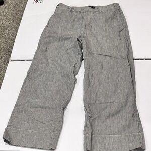 Abercrombie & Fitch Women Pants Size 4 Cropped High Rise Wide Leg Linen Stripe